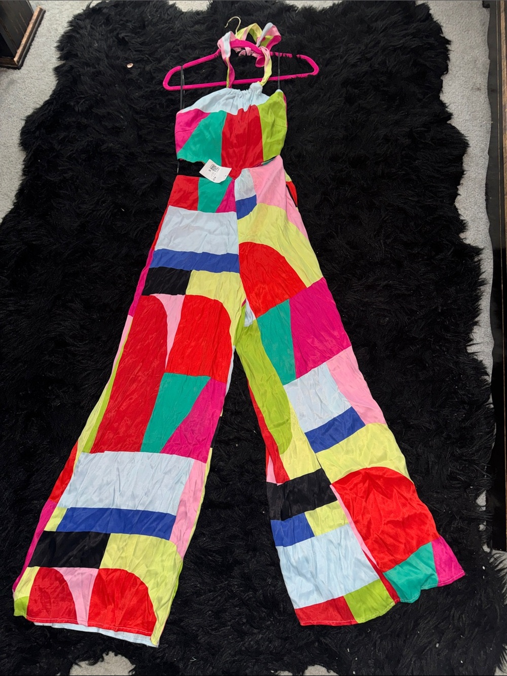 Forever 21 Multicolor Wide-Leg Jumpsuit - Red, Pink, Green, Blue, Yellow